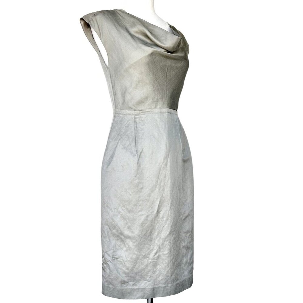 Mad Men Banana Republic Gray Vintage Style Dress 2 Retail $150 Lace Detail NWT